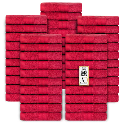 100% Cotton 600 GSM Washcloths 12 X 12 Inch Soft Absorbent, Quick Drying