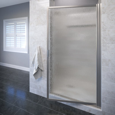 Sopora 20.75'' - 22.5'' W x 67'' H Pivot Framed Shower Door with Pattern Glass