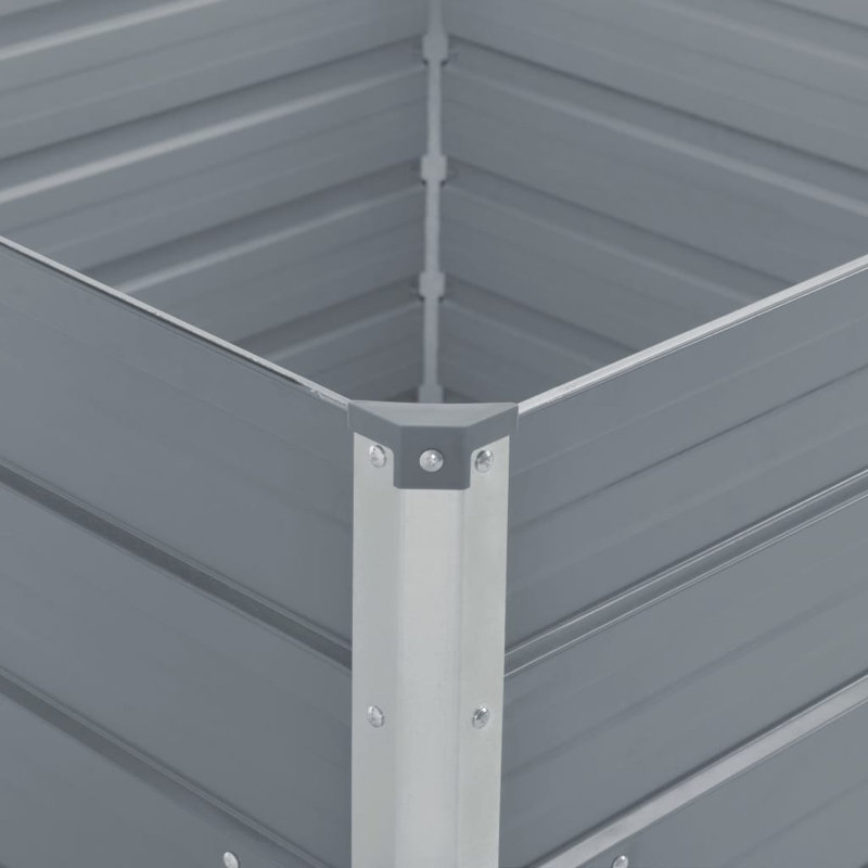 Jardinière en acier galvanisé, gris