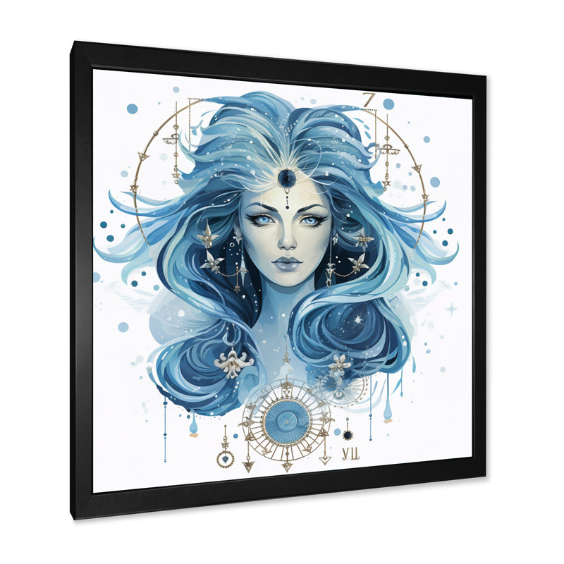 Astrologique Insight I sur impression sur toile, Cadre simple noir, H 36 po x l 36 po x P 1,5 po
