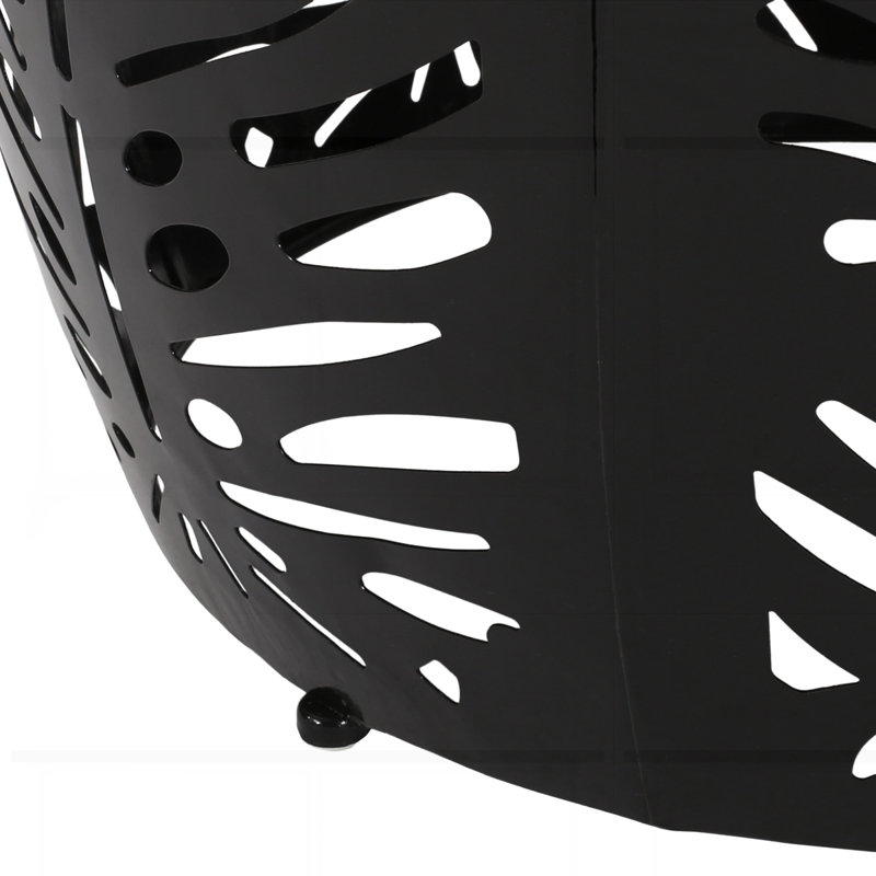 Outdoor Metal End Table, Black