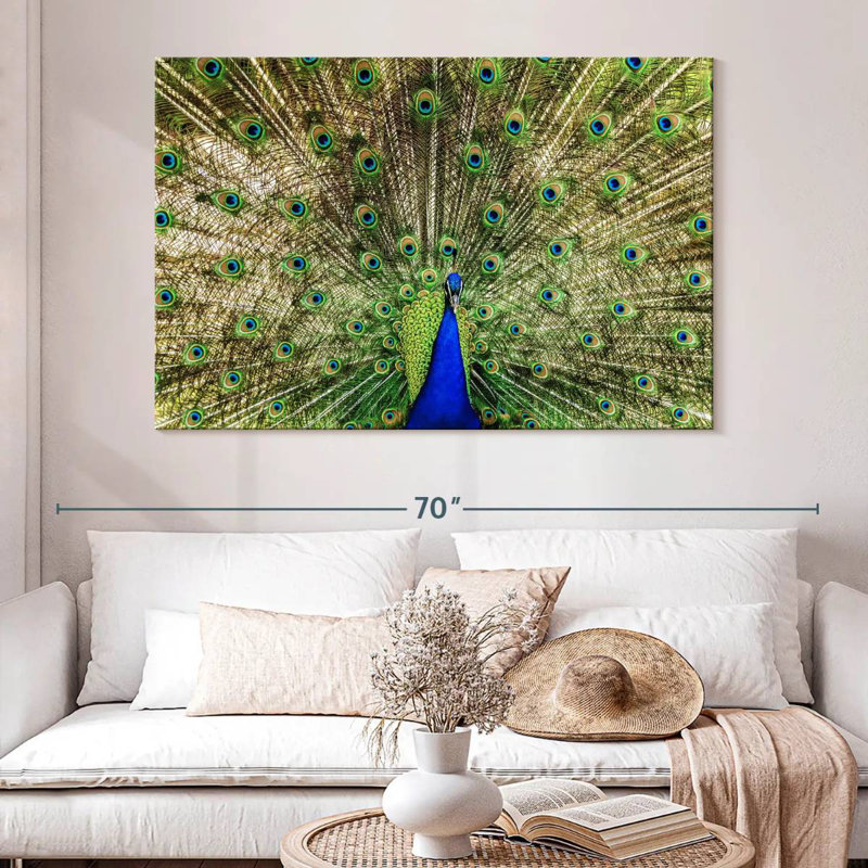 Crowle Majestic Peacock Display, 34" H x 51" W