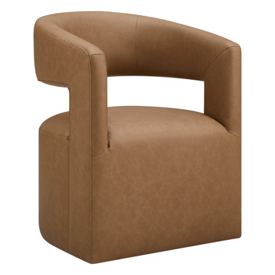 Bralan Polyester Upholstered Side Dining Chair with Casters