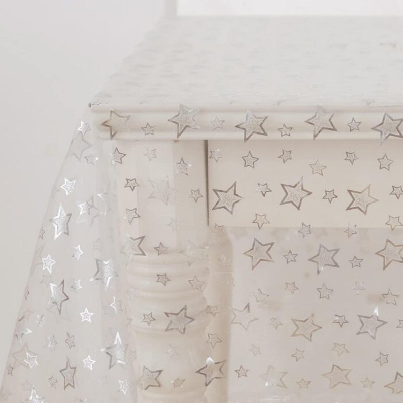 Organza Sheer Rectangular Star Tablecloth