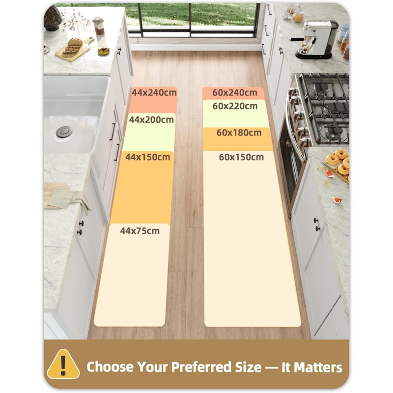 Dipson Anti-Fatigue Non-Skid Kitchen Mat, Rectangle 44cm W x 75cm L, Black
