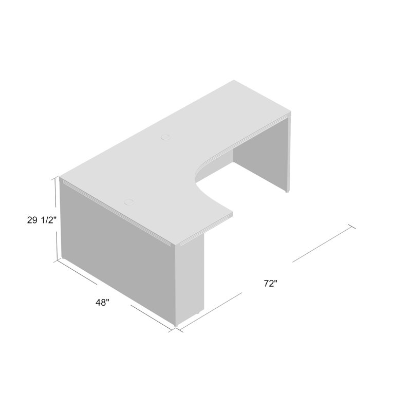 Aberdeen Series Corner Desk, Left, Gray Steel