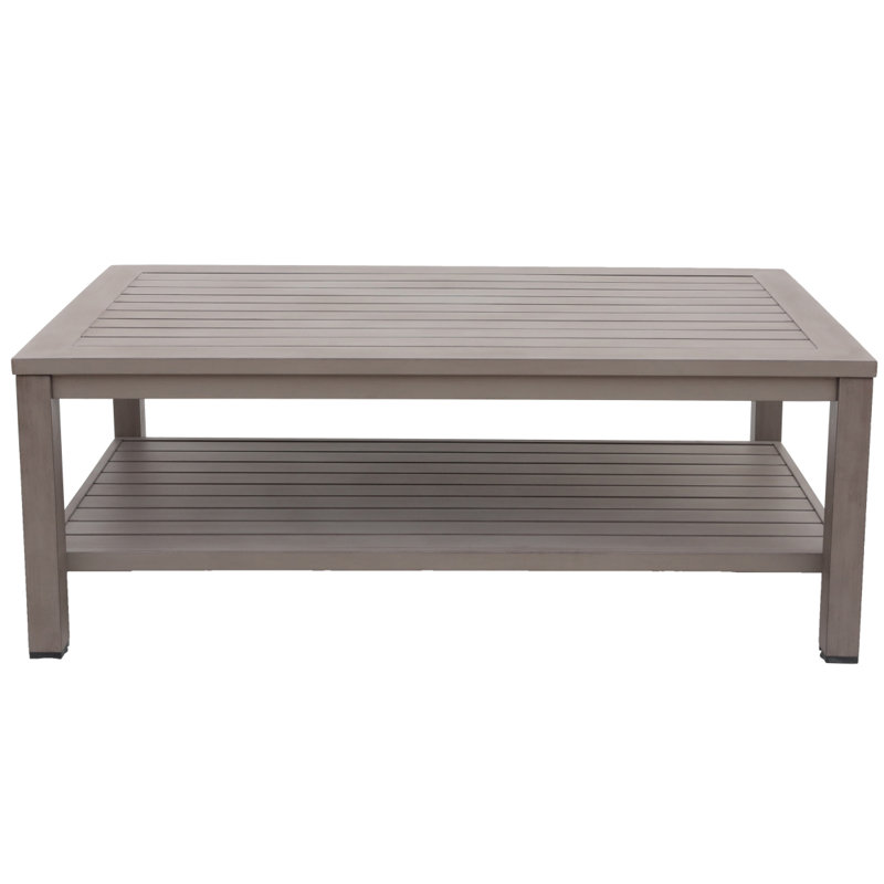 Table basse rectangulaire en aluminium