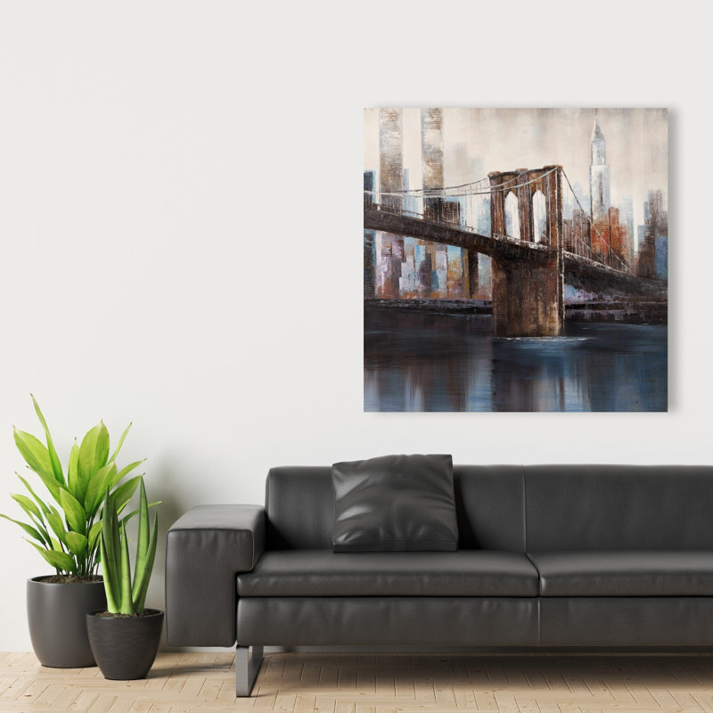 Urban Brooklyn Bridge - Scenic Cities Canvas Home Decor