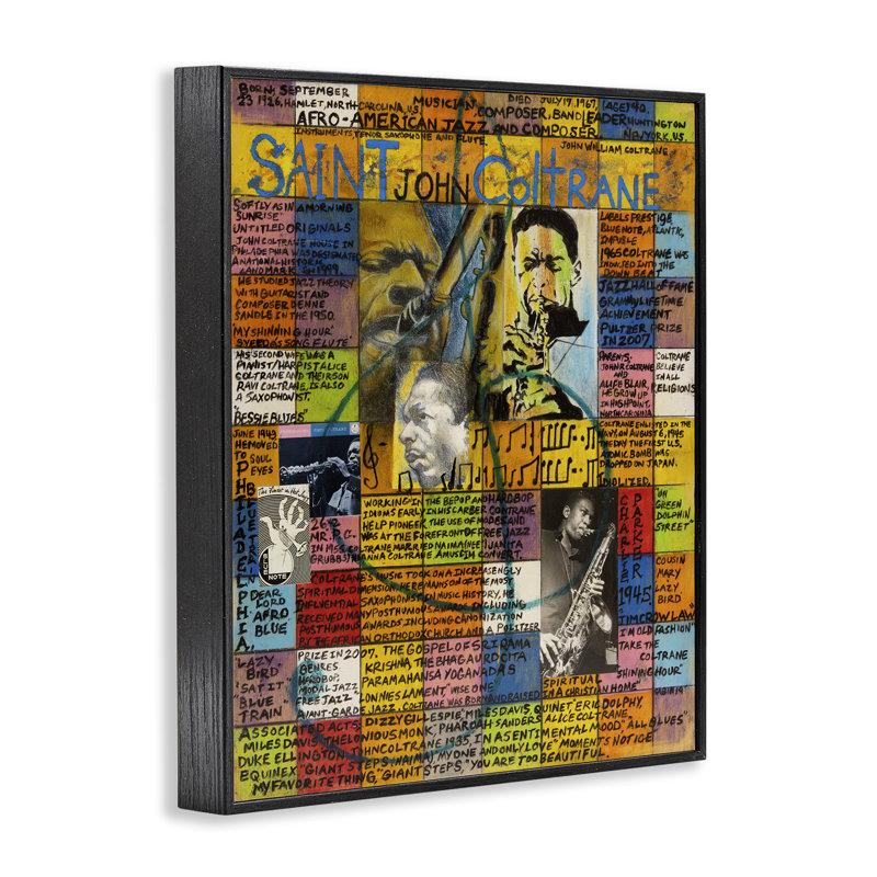 «Saint John Coltrane Collage», estampe numérique encadrée par Sabin, Giclée encadrée noir minuit, H 20 po x l 16 po