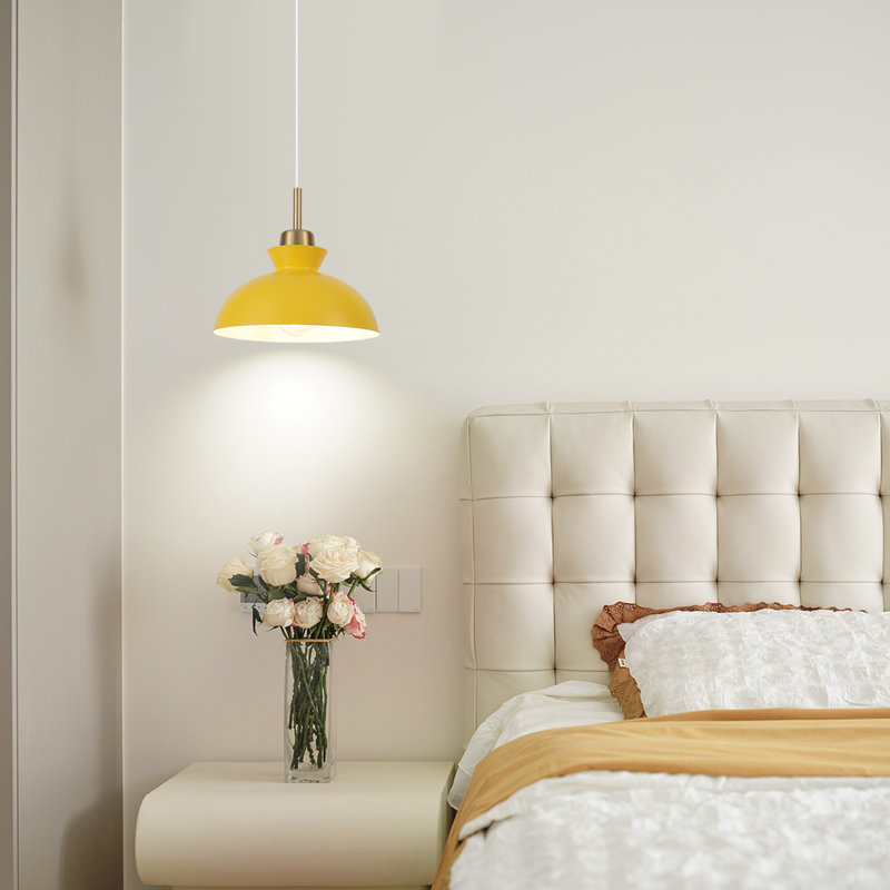 Luminaire suspendu simple à 1 lumière Gibran, Jaune