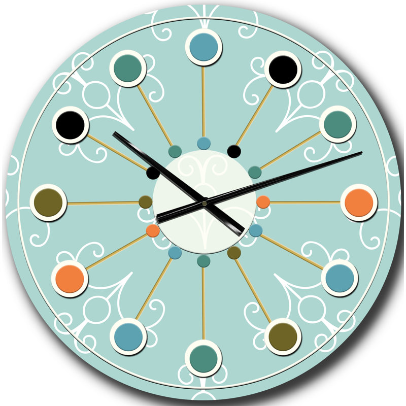 Horloge murale Turquoise Minimal, Grand