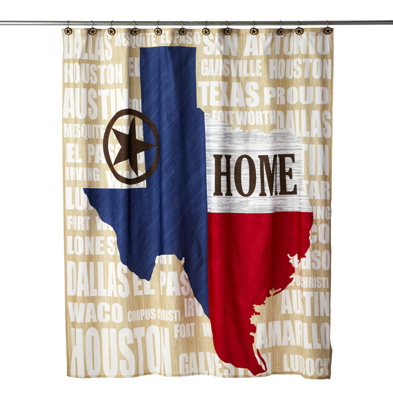 Texas Pride Multicolor Fabric Shower Curtain