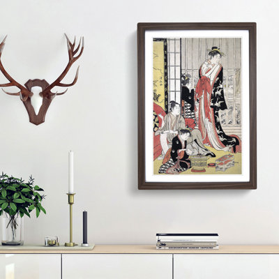 Interior of a Home by Torii Kiyonaga - Picture Frame Painting Print
