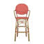 Ensemble de 2 tabourets d'extérieur Lyam, osier tissé rouge, aluminium brun-121489459