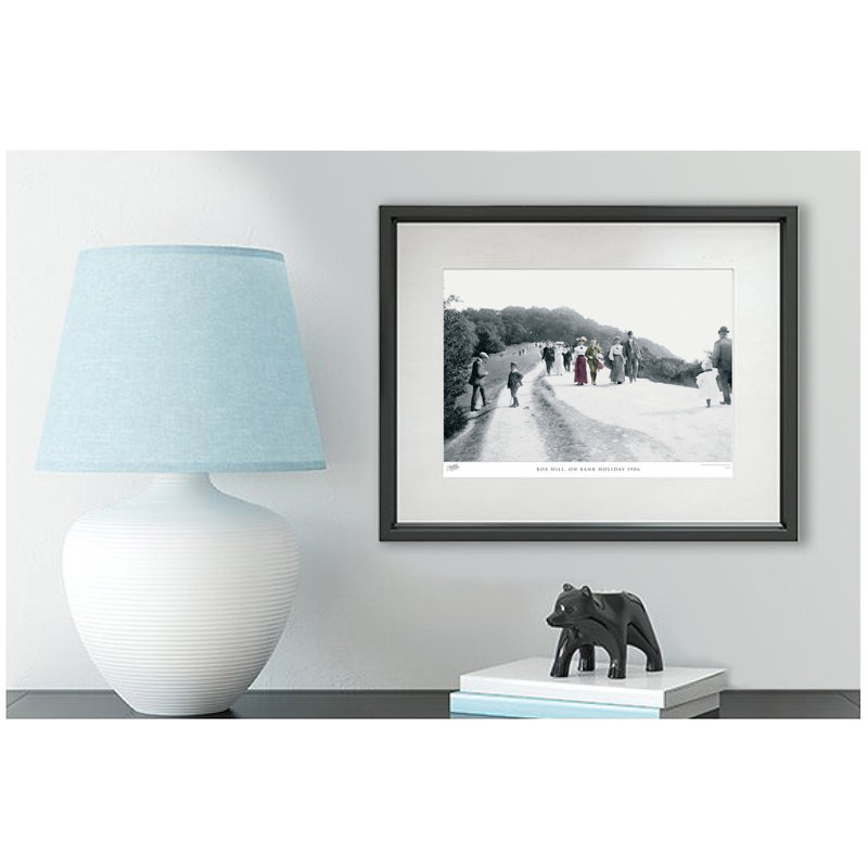 Box Hill, On Bank Holiday 1906 by Francis Frith - Single Picture Frame Print, 60cm H x 80cm W x 2.3cm D, Dark Grey/Ivory