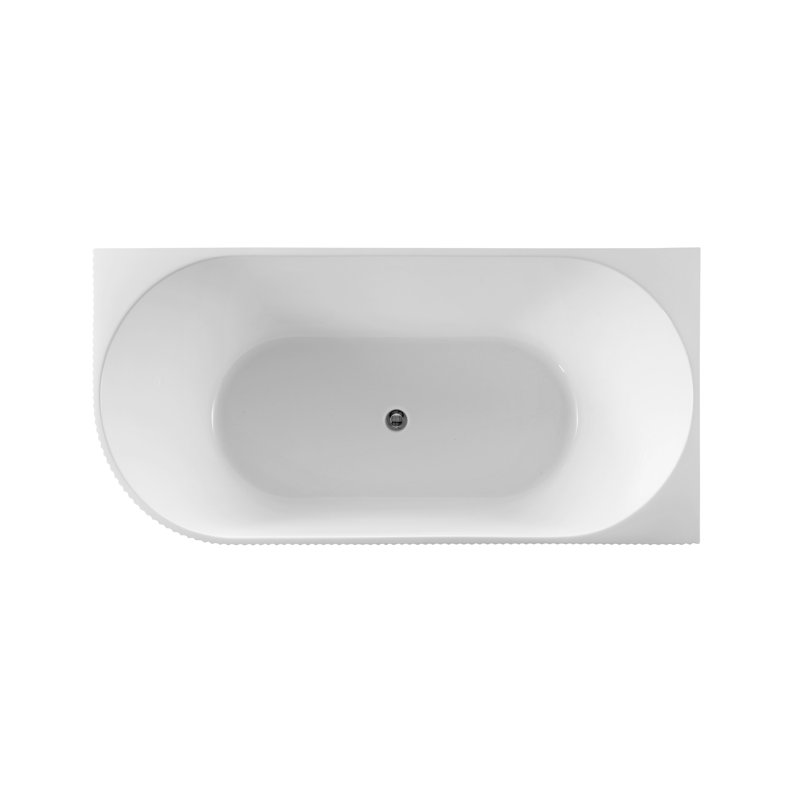 Baignoire autoportante en acrylique de 67 pouces en blanc brillant