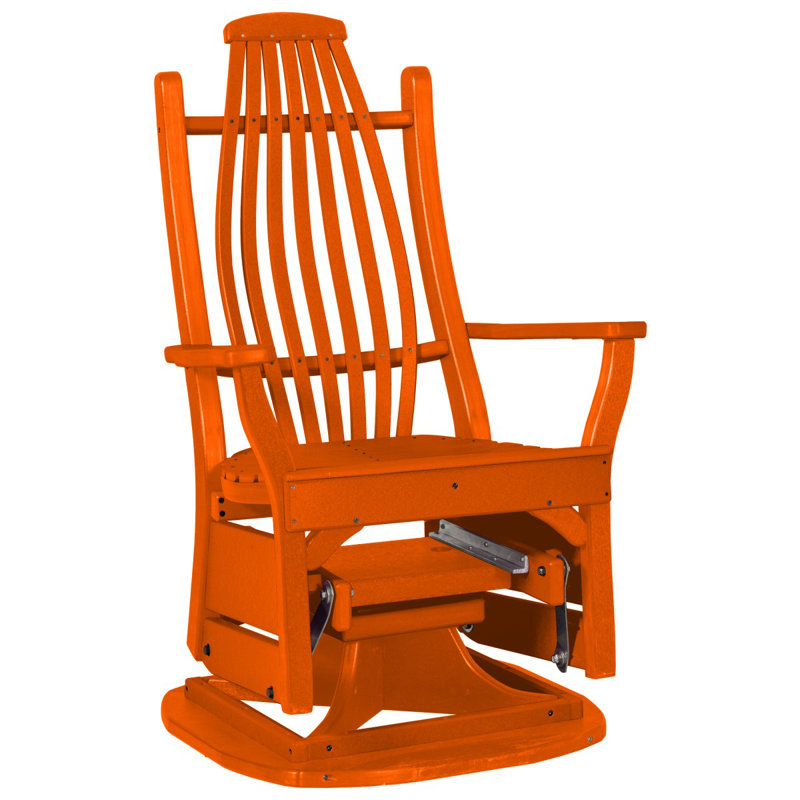 Fauteuil coulissant en bois cintré, Orange vif