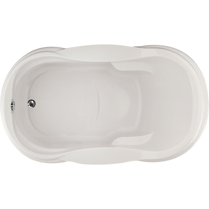 Vanessa 72.5'' x 42'' Air Acrylic Bathtub, White, Matte Black