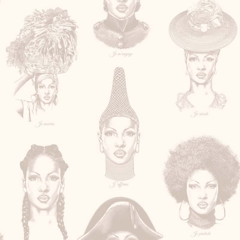 Haiti Women Africa RESISTE Wallpaper, lightivory-sand