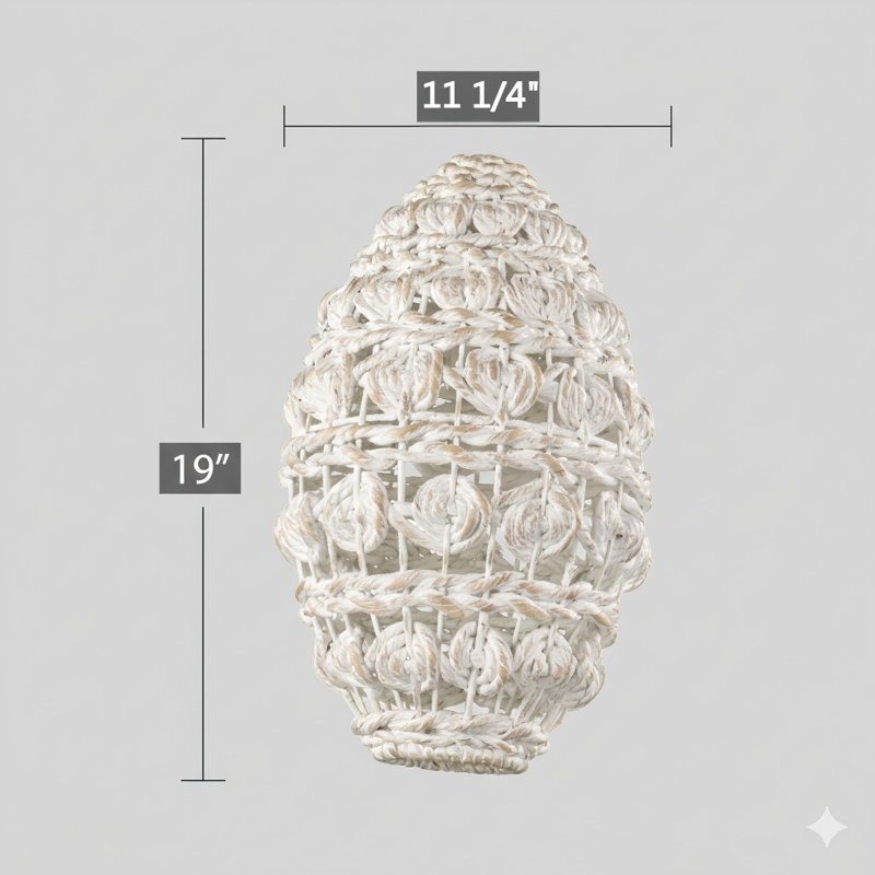 Un luminaire suspendu avec un abat-jour fabriqué avec une fabrication tissée.