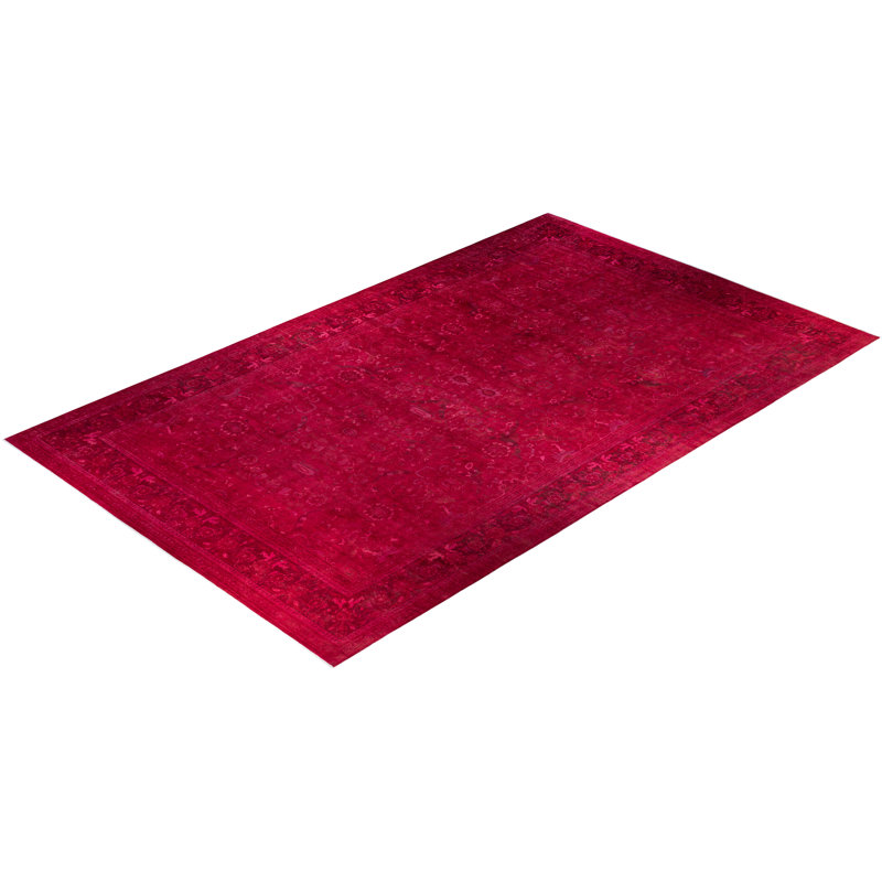 Overdyed Hand-Knotted Wool Modern-Contemporary Red Area Rug 11' 10" x 19' 7"