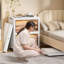 Armoire de rangement pliable avec portes transparentes JOYBOS, bac de rangement de placard empilable pour vêtements, jouets, garde-manger, blanc