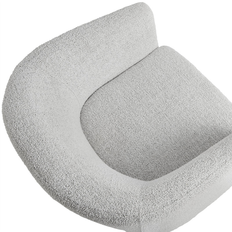 Fauteuil d'appoint rembourré en tissu Greer Boucle, Tissu de papier journal