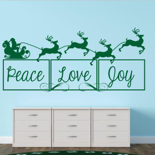 Text & Numbers Wall Decal, 12" H x 30" W x 0.16" D, Green