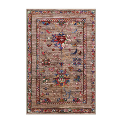 Tapis brun à motif oriental