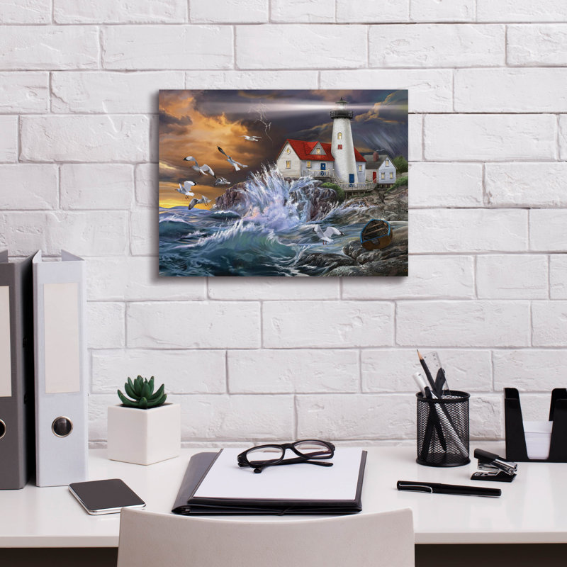 «Stormy Coast» par Bigelow, illustrations sur toile, H 12 po x l 16 po x P 0,75 po