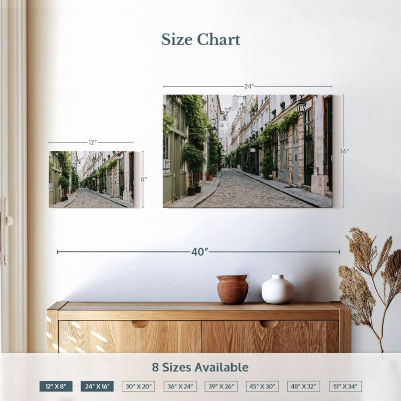 Sirci pavé rue de Paris, H 16 po x l 24 po