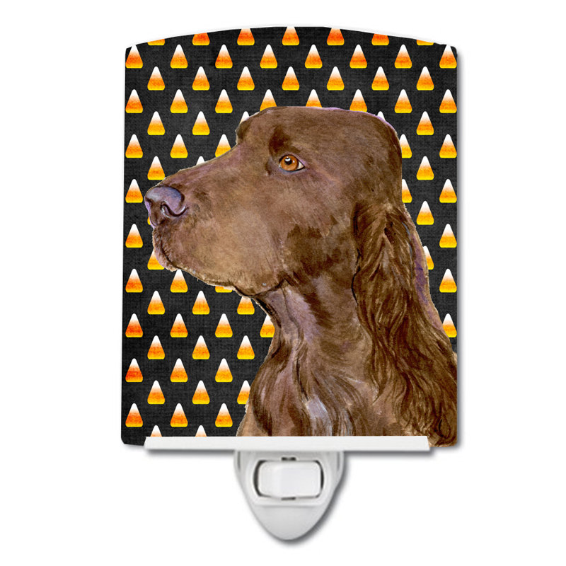 Éclairage pour nuit en céramique french bouledogue bonbon, Field spaniel