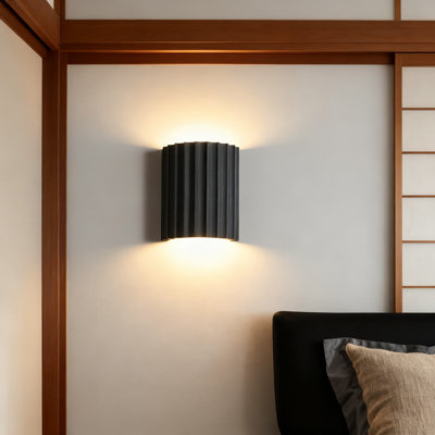 Modern LED Wall Sconce With Up And Down Lighting Minimalist Nordic Style Half-Cylinder Tree Root Design Resin Wall Light For Indoor Spaces