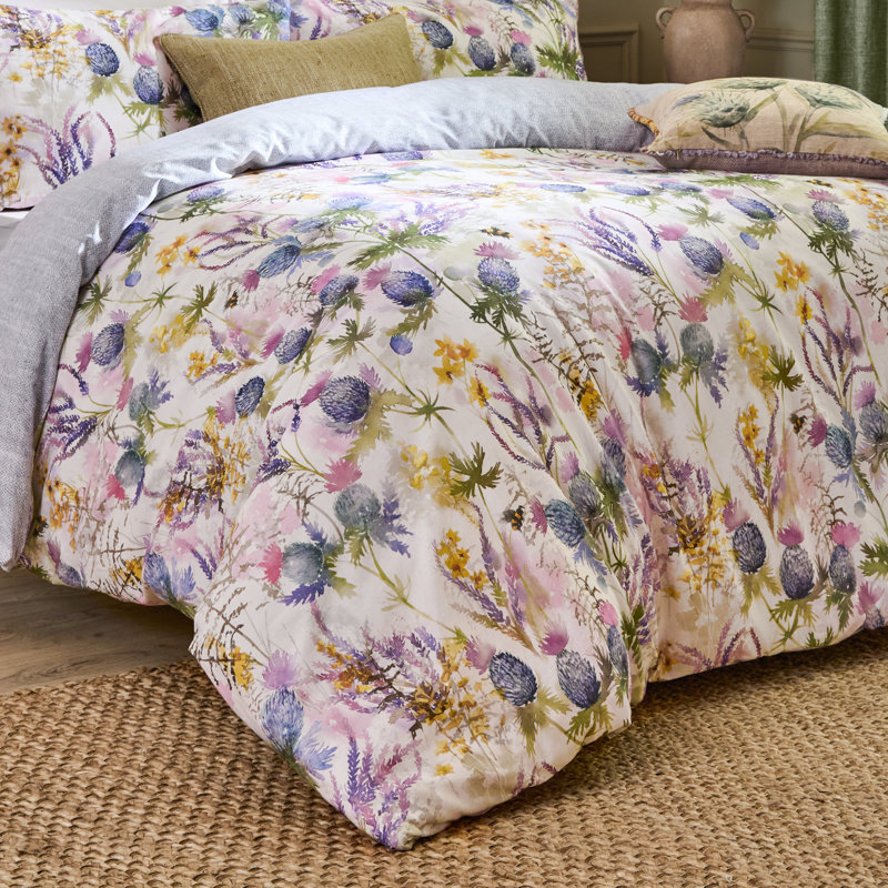 Cluaran Cotton Floral Duvet Cover Set with Pillowcases, Double Duvet Cover + 2 Standard Pillowcases