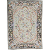 Hand-Knotted High-Quality Green and Brown Area Rug