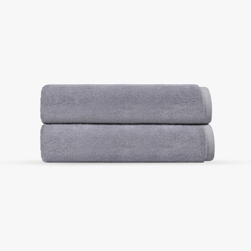 Mac 2 pcs Turkish Bath Towels Set, Silver
