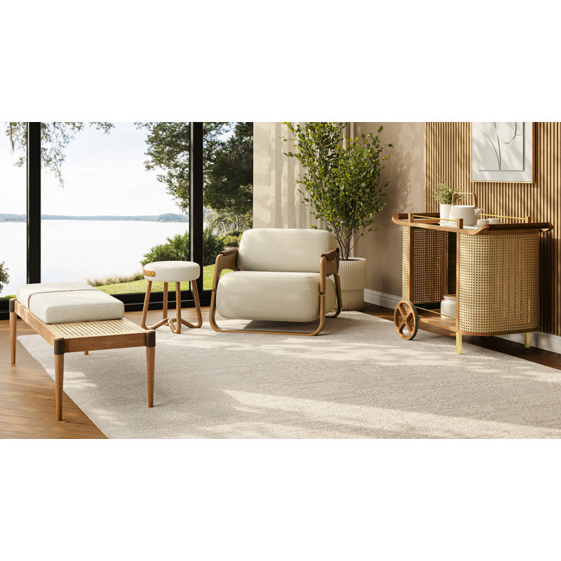Loop Accent Stool, Noodles Natural/Nozes/Caramel