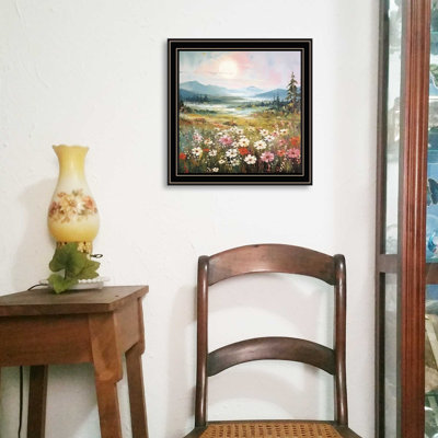 "Morning Glow" Byheidi Kuntz, reproduction encadrée prête à accrocher, cadre noir