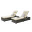 Ensemble de 2 chaises longues d'extérieur avec rangement et chaises longues d'extérieur inclinables en rotin de plage-1512657090-1512657099