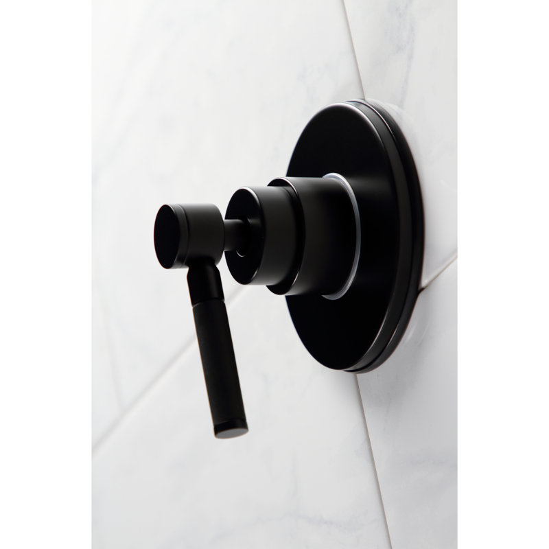 Kingston Brass Kaiser Single-Handle Wall Mount Three-Way Diverter Valve with Trim Kit, Matte Black