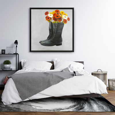 Boots Full of Flowers | Western Bedroom Canvas Decor