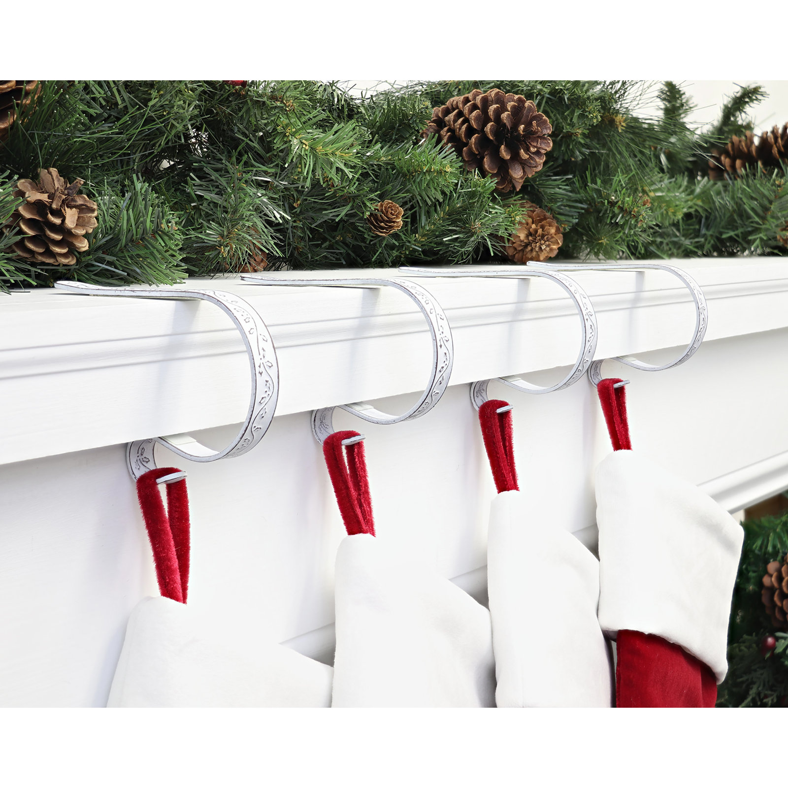 Lennea Stocking Holder, White Wash