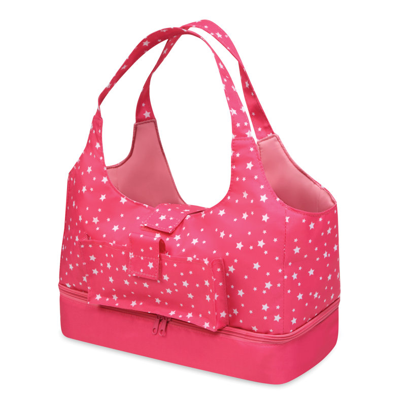 On-The-Go Doll Tote And Storage Bag - Pink Stars