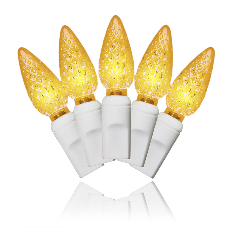 Mini guirlande de 35 lumières d'extérieur 108 po Leonide, Orange, Blanc