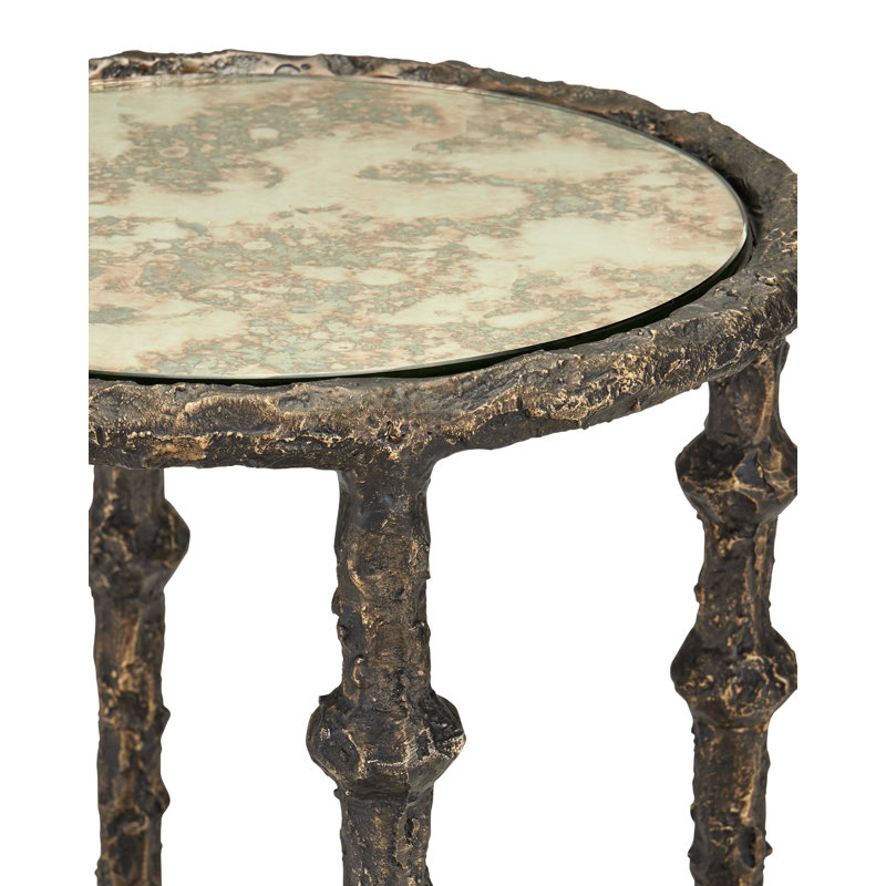 Spalzato Glass Pedestal End Table, 27.25” H x 14” W x 14” D