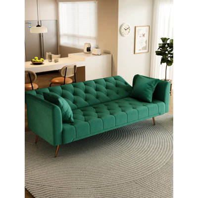 Convertible Love Seat, 71", Velvet, For Small Rooms, Adjustable , 71 Inch , Ideal For Apartments,