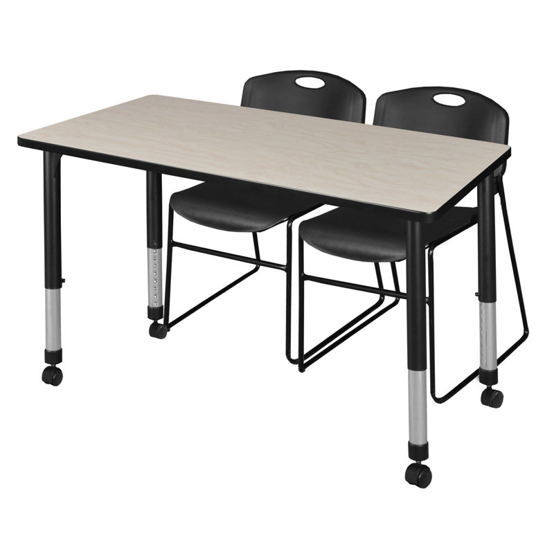 Table de formation réglable en hauteur Kee, H 34 po x L 48 po x l 24 po, Érable / noir