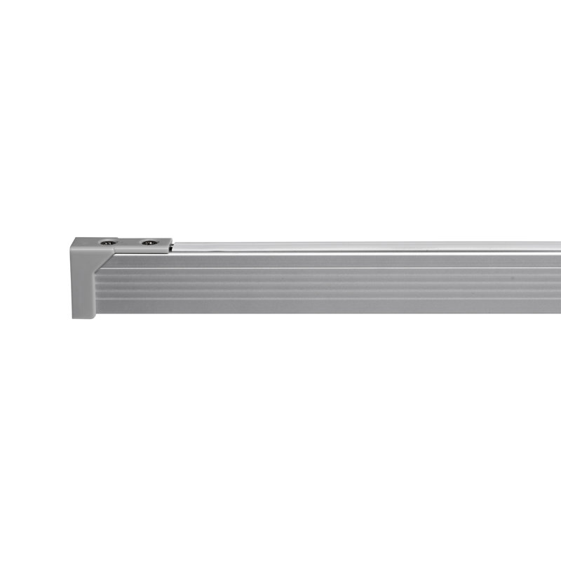 Wave 200cm Curved Shower Curtain Pole, Silver