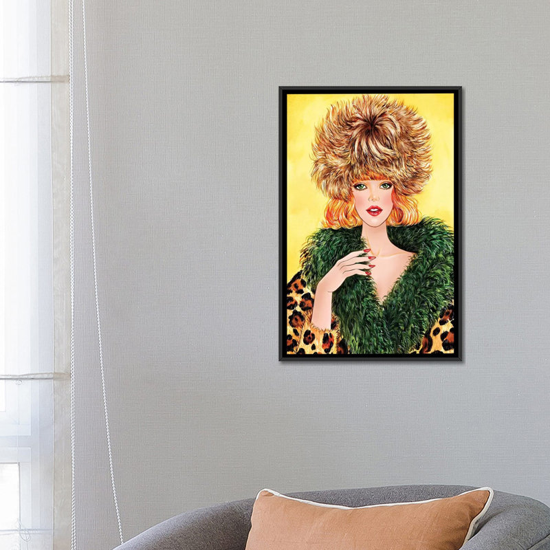 « confortable sonia rykiel », impression sur toile, H 26 po x l 18 po x P 1,5 po, Toile avec cadre noir, Pas de tapis