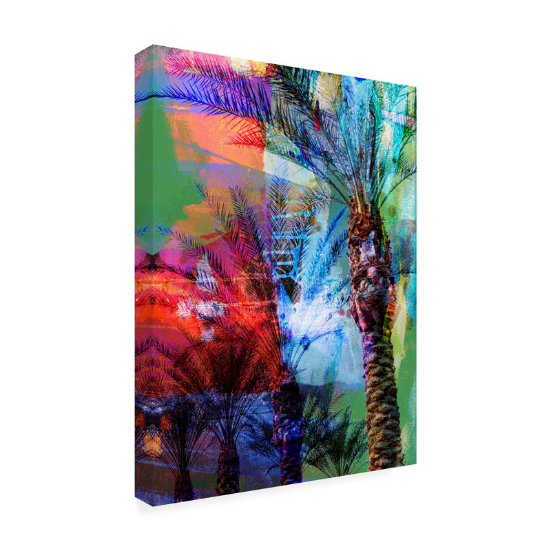 Toile d'extérieur «Desert Palm Abstract» Sisa Jasper, H 19 po x l 14 po x P 1,5 po